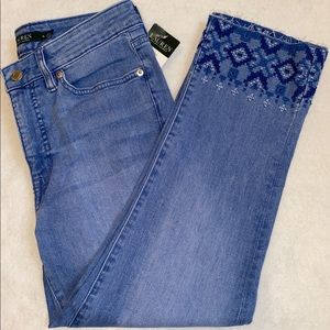 Ralph Lauren Embroidered Capri Cropped Jeans